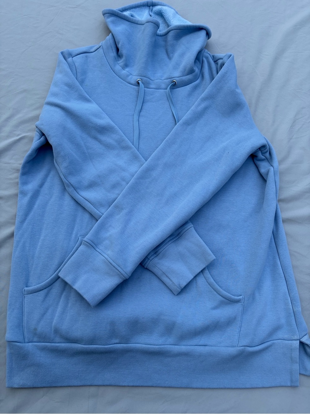 Cozy Light Blue Funnel-Neck Pullover Turtleneck Sweater
